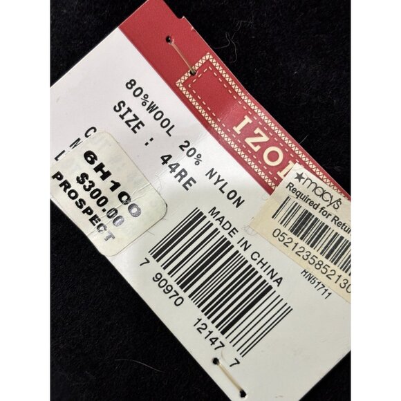 IZOD Mens Dress Trench Coat Sz 44R Black Wool Prospect Overcoat Topcoat NWT $300 - Picture 5 of 8